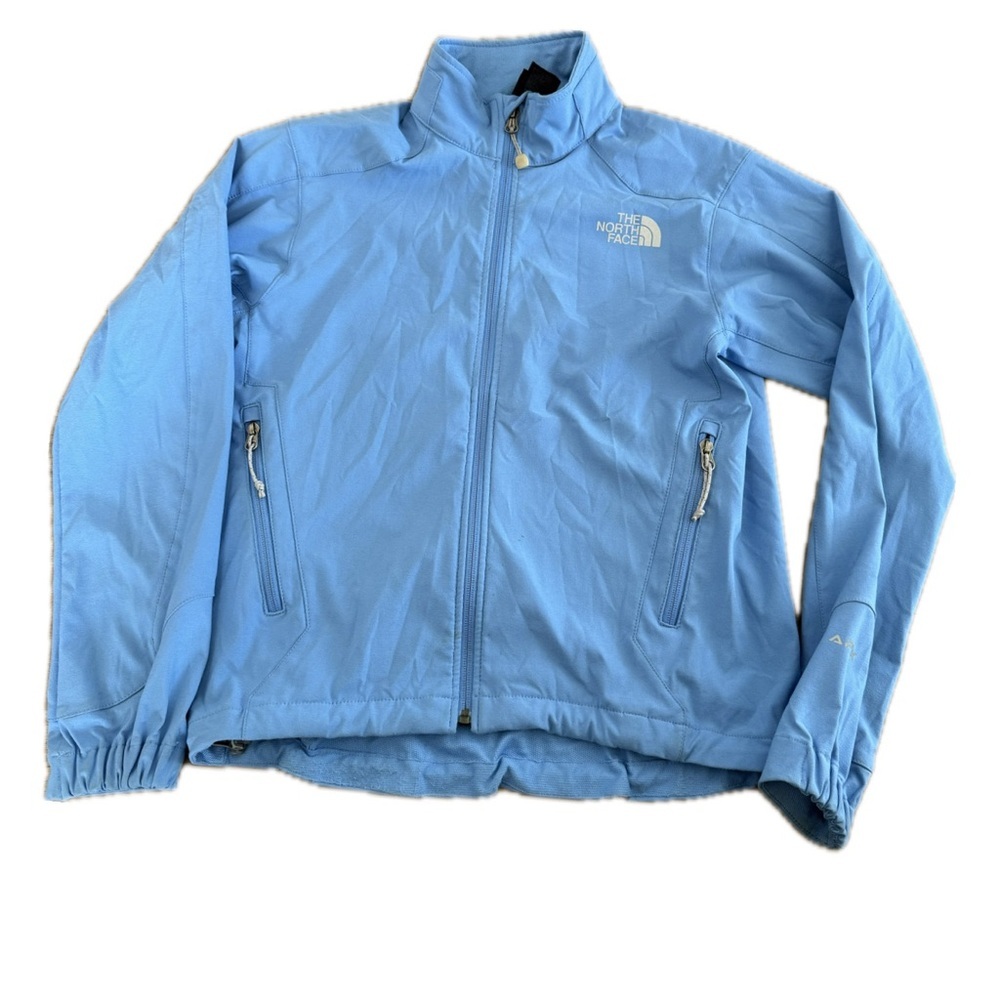 The North Face Sky Blue Jacket with Gold Logo